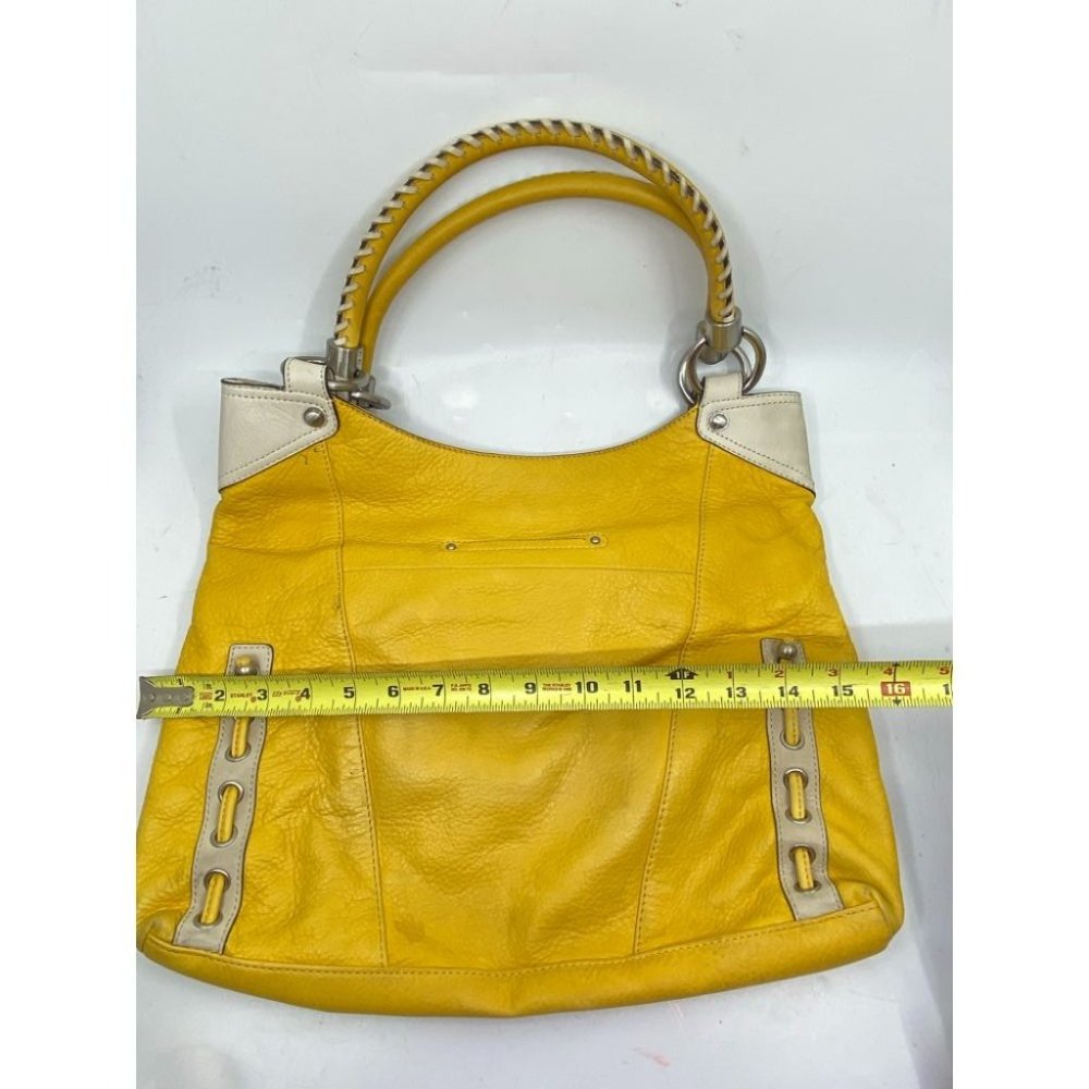 B. makowsky Yellow Leather Shoulder/ Handbag - Picture 6 of 14